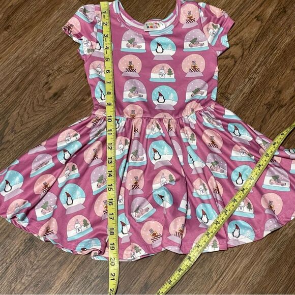 Dot Dot Smile Short Sleeve Holiday Twirl Dress Purple Pink Blue Size 2T - Picture 5 of 10